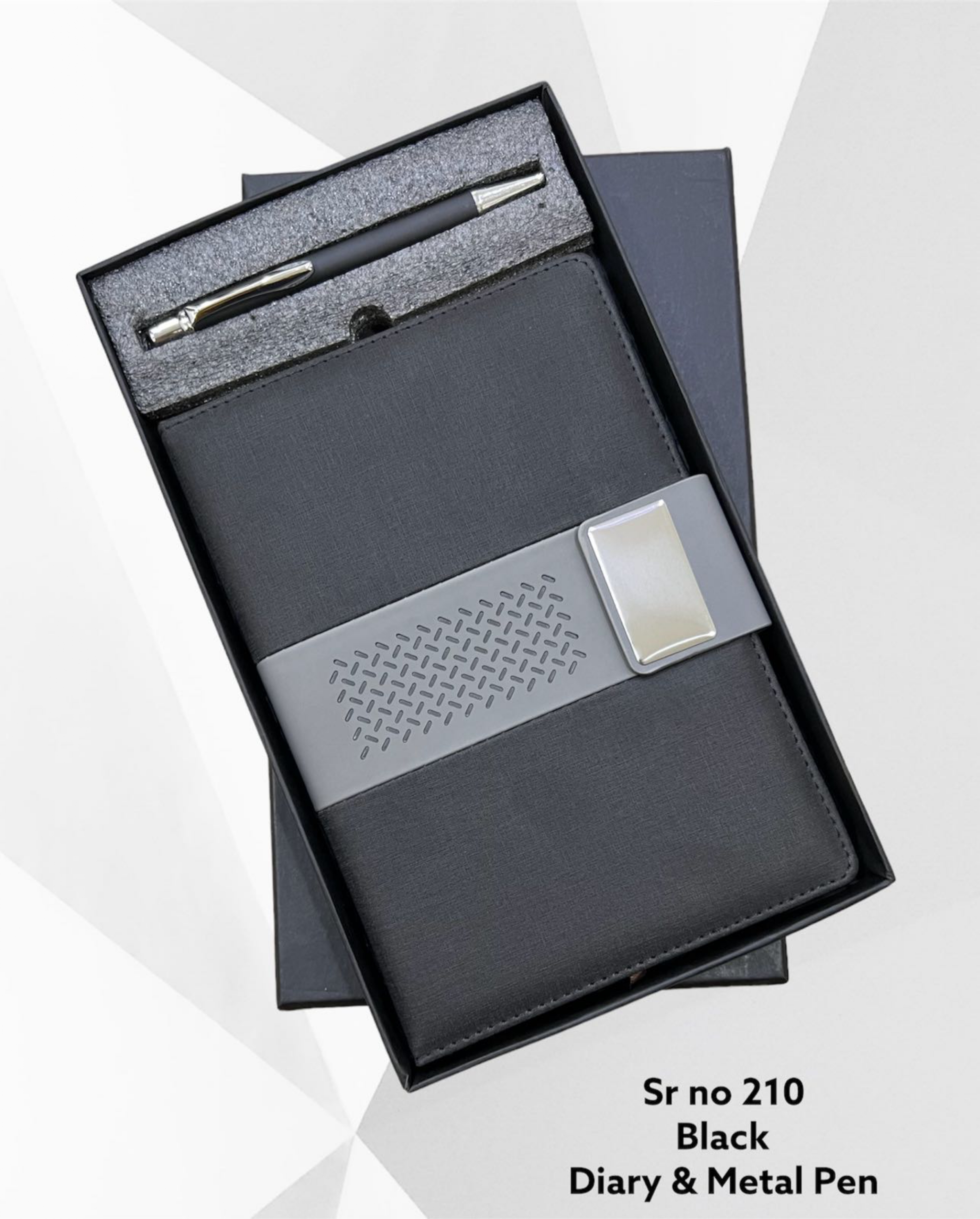 2 in 1 Executive Black Diary & Metal Pen Set