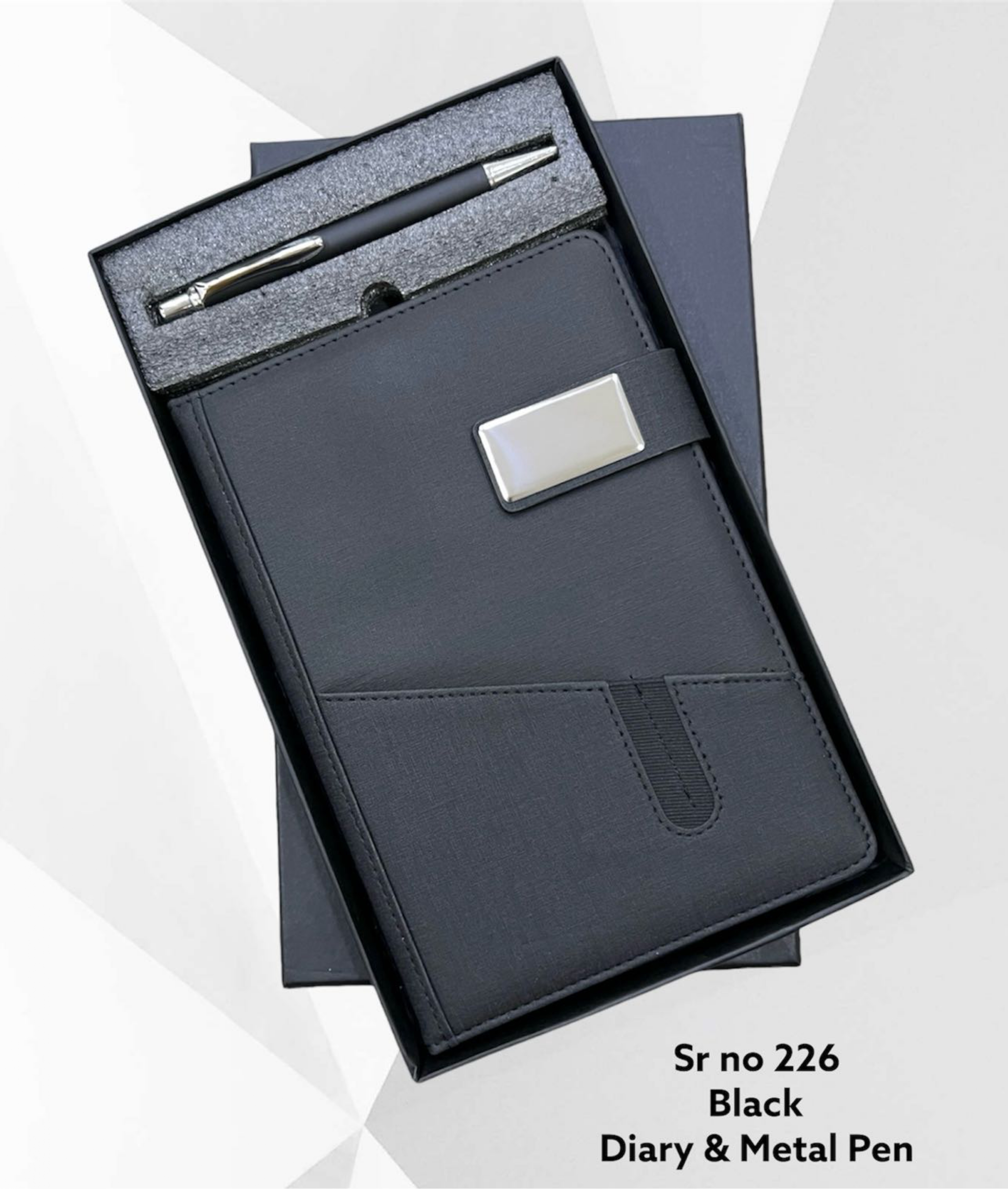 2 in 1 Black Executive Diary & Metal Pen Set