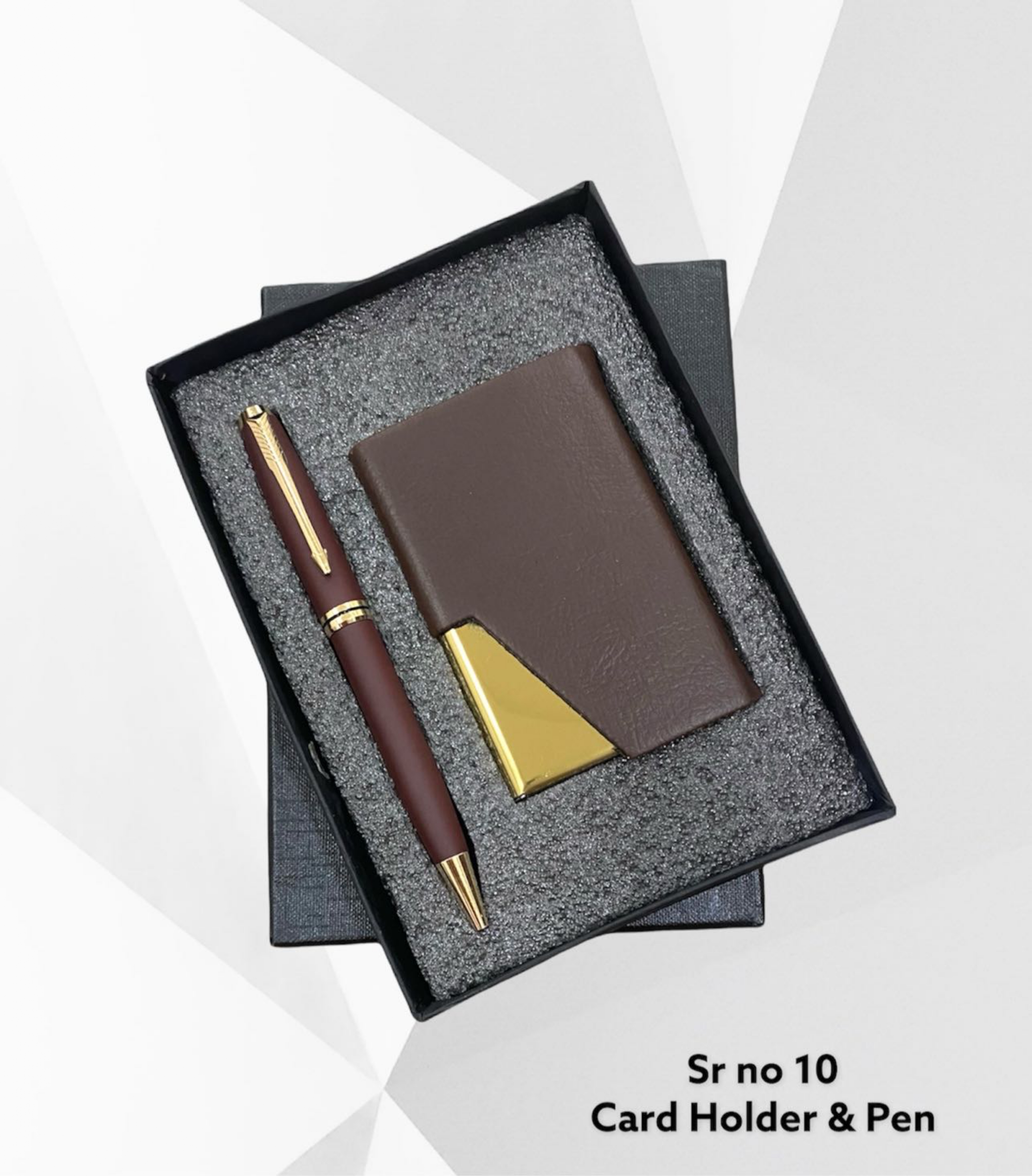 2 in 1 Gift Set – Brown Card Holder & Pen