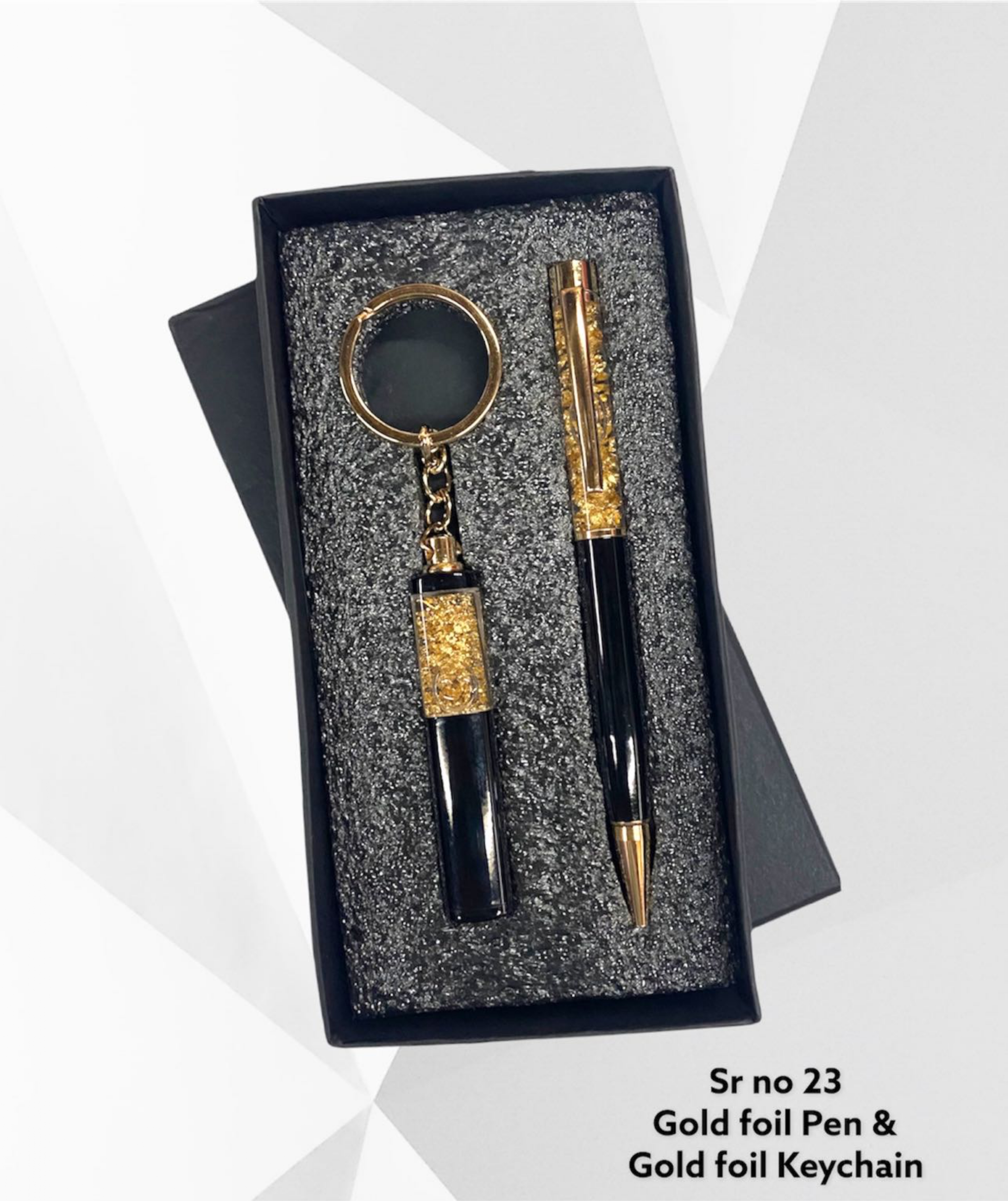 Gold Foil Pen & Keychain Gift Set