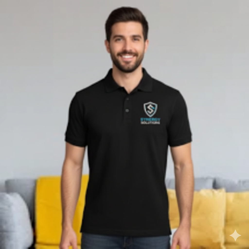 SYNERGY SOLUTIONS CLASSIC BLACK POLO