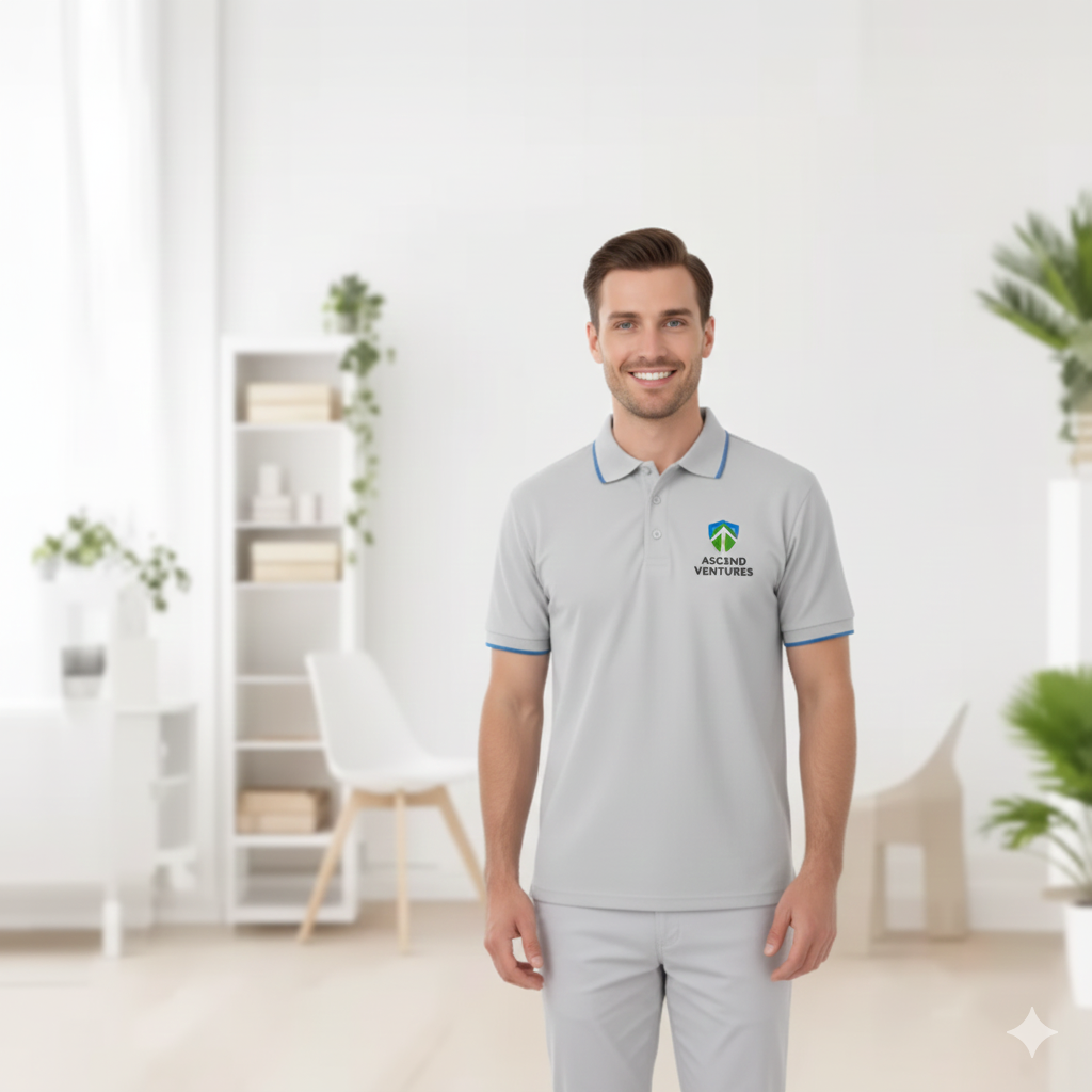 ASCEND VENTURES SILVER POLO