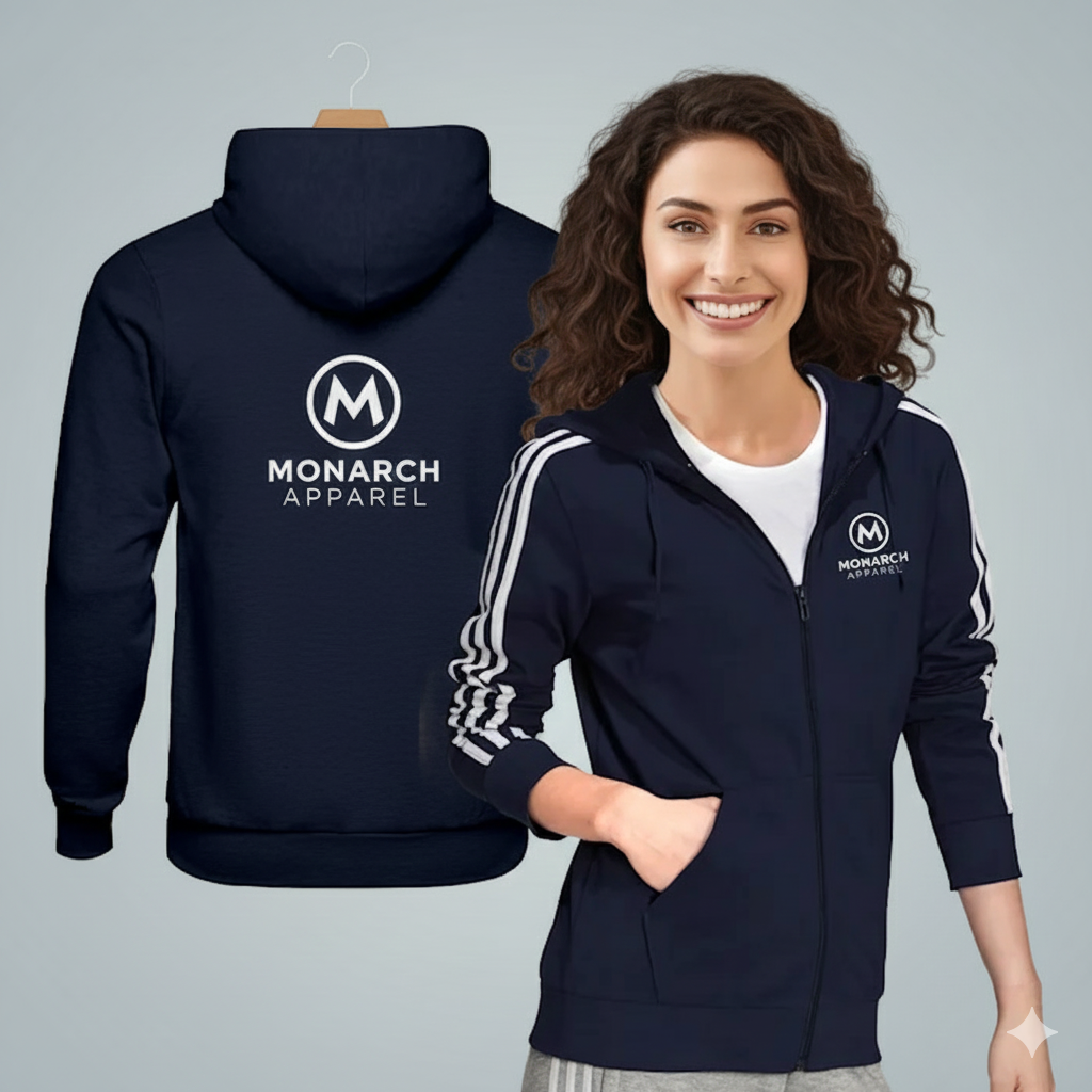 NAVY BLUE ZIP HOODIE