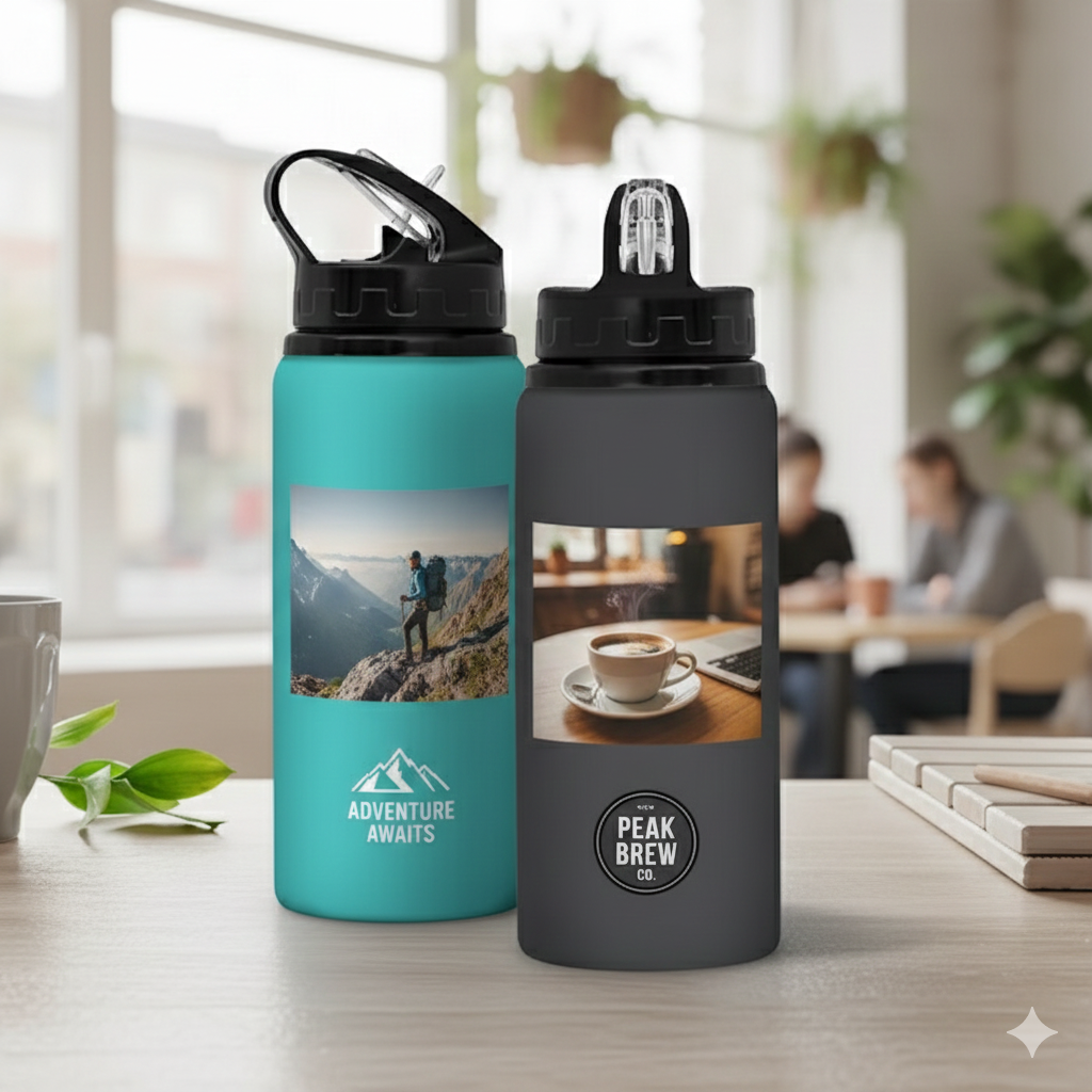 ADVENTURE AWAITS & PEAK BREW FLIP-STRAW BOTTLE SET