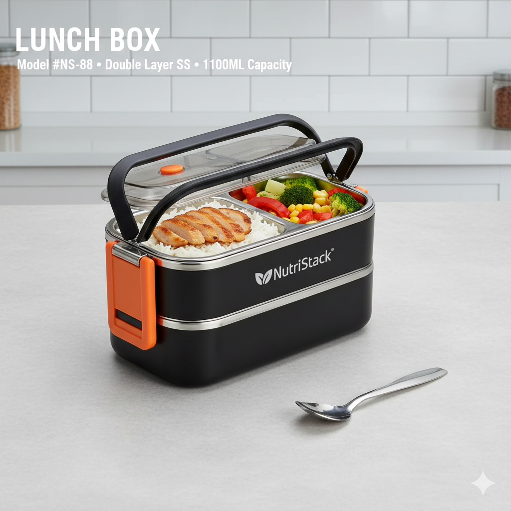 NUTRISTACK DOUBLE LAYER STEEL LUNCH BOX