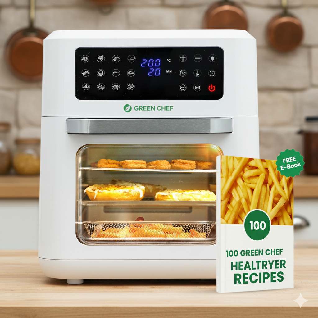GREEN CHEF DIGITAL AIR FRYER OVEN WITH RECIPE E-BOO
