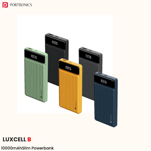 Portronics Luxcell B 10K 10000mAh Slim Fast-Charging Power Bank