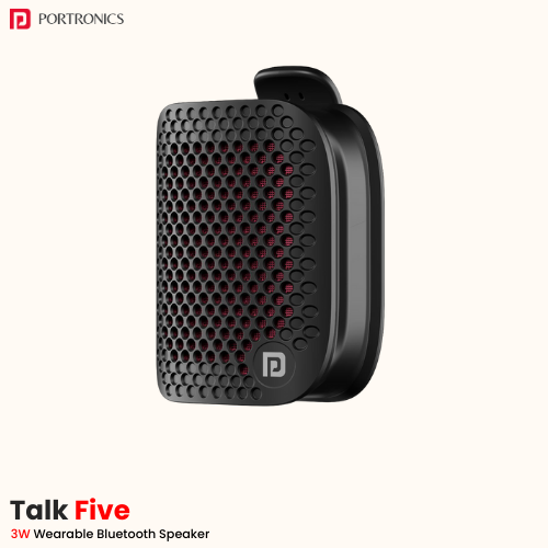 Portronics Talk Five – 3W Wearable Bluetooth Speaker (Custom Logo Ready)