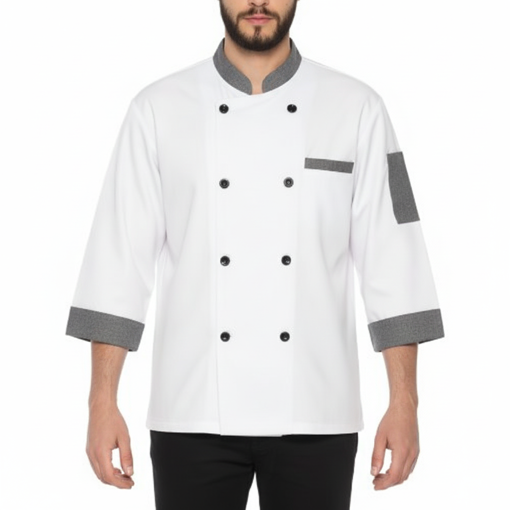 Unisex Professional Chef Coat with Contrast Trim